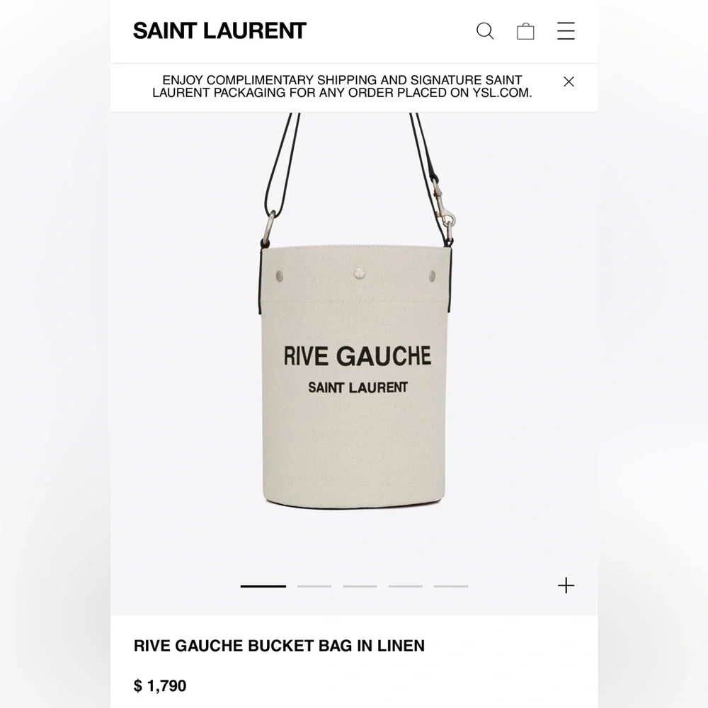 Saint Laurent Paris RIVE GAUCHE Bucket Bag (Linen) - Picture 9 of 9